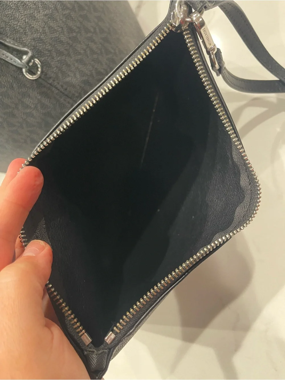 Michael Kors Black MK Monogram Tote with Wristlet